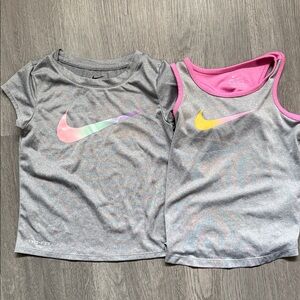 Nike girls Gray and Pink Tee Set